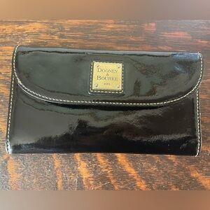 Vintage Dooney & Bourke Black Patent Leather Wallet